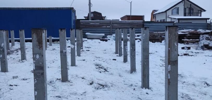 Фундамент на забивных ЖБ сваях