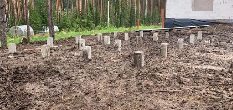 Фундамент на забивных ЖБ сваях