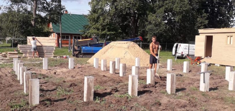 Фундамент на забивных ЖБ сваях